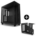 NZXT CC-H61FB-01 ブラック H6 Flow ミドルタワーケース + AB-RH175-B1 ブラック 垂直型GPUホルダー&ライザーケーブル (PCIE4.0x16) セット(2)
