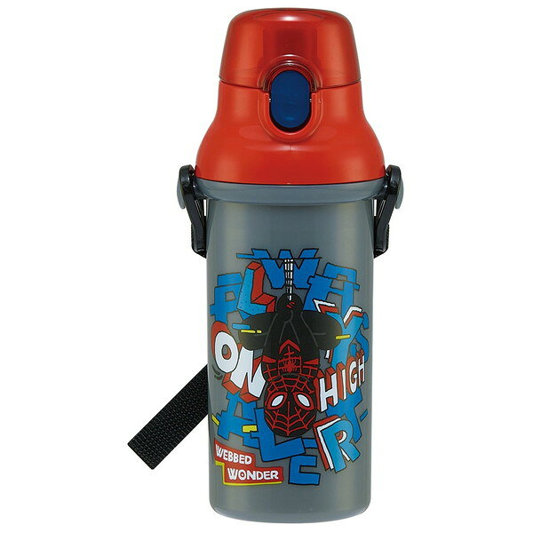 PSB5SANAG 스파이더맨 스케이터 어린이용 플라스틱 수통 480ml 원푸쉬 타입 항균 가공