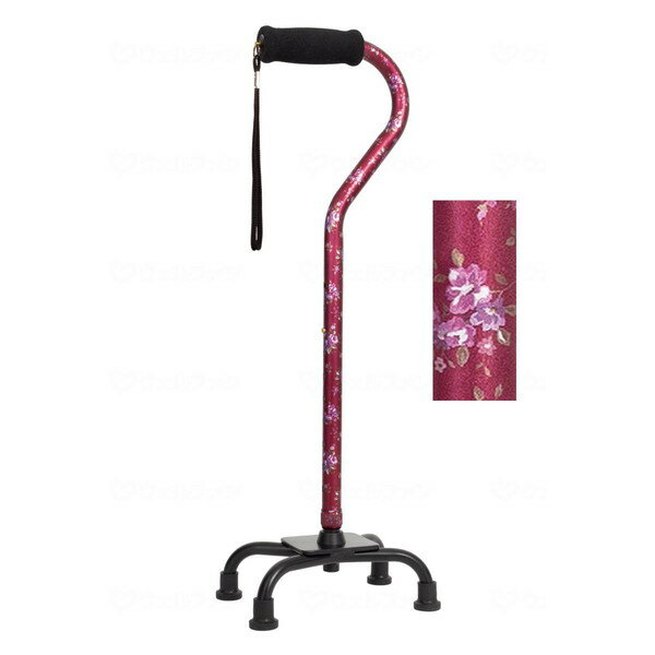 フジホーム オールアルミ4点杖 花ワイン WB5148 非課税 メーカー直送