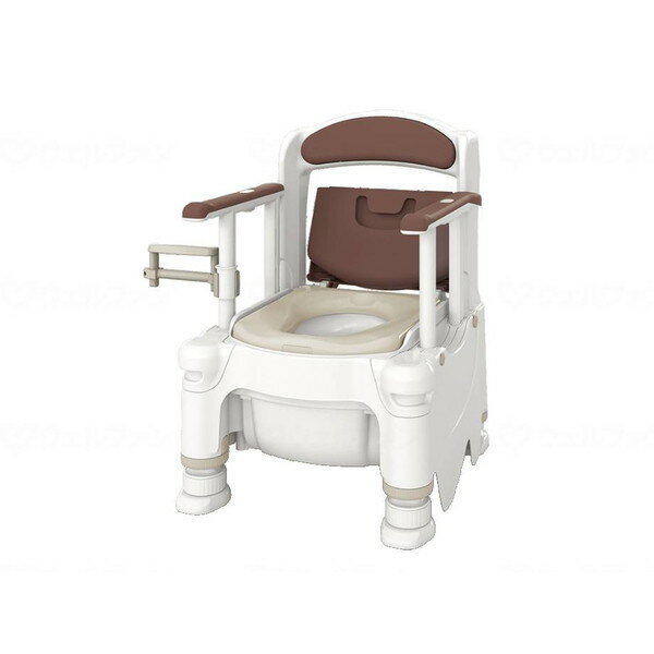 【エントリーでP5倍!20日20:00-27日1:59】 ポータブルトイレFX-30S らくゾウくん 側方ガードナシ アースブラウン 暖房 アロン化成 532-954 メーカー直送