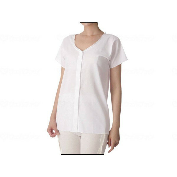 【エントリーでP5倍!20日20:00-27日1:59】 婦人クレープ前開き半袖 ホワイト L 神戸生絲 CH-3 メーカー..