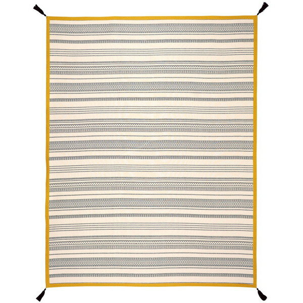 270080526 洗えるインド綿ラグ テラ すべり止め付き 185x240 ブラック 萩原 メーカー直送