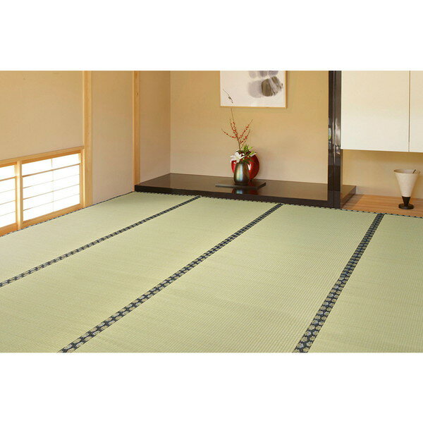 158004990 フリーカット裏付き い草カーペット みすず 江戸間10畳 352×440 萩原 メーカー直送