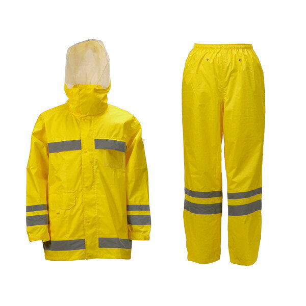 3810 視認性レインスーツ イエロー BLL カジメイク