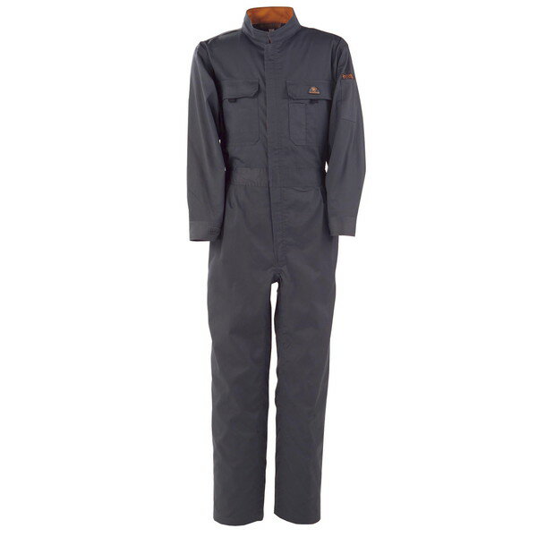 6609 T/C長袖股ハギつなぎ服 チャコール・G 3L カジメイク