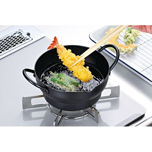 SM-9548 彩食庵 段付天ぷら18cm&木柄フライヤー 和平フレイズ