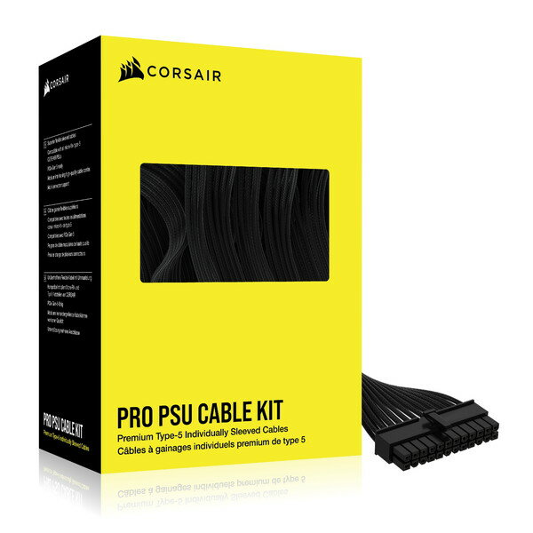 CP-8920292 Corsair ブラック CORSAIR Premium Individually Sleeved Type-5 PSU Cables Pro Kit 