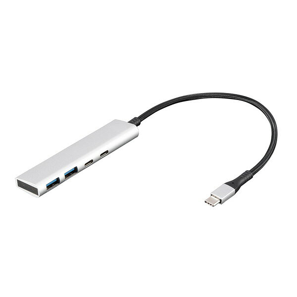 UH-C3364SL USB3G1Type-C4Pアルミハブ/シルバー Nakabayashi