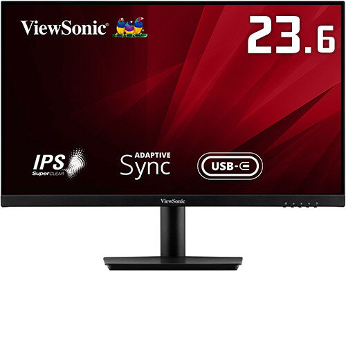 VA2409-MHU-7 23.6型ワイド液晶ディスプレイ/1920×1080/HDMI、USB Type-C、D-sub/ブラック/スピーカー/フルHD、IPSパネル、チルト ViewSonic VA2409-MHU-7 23.6型ワイド液晶ディスプレイ/1920×1080/HDMI、USB Type-C、D-sub/ブラック/スピーカー/フルHD、IPSパネル、チルト ViewSonic