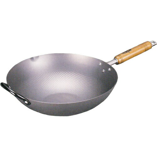 Woks - 窒化鉄 エンボス北京鍋33cm(補助取手付) サミット工業