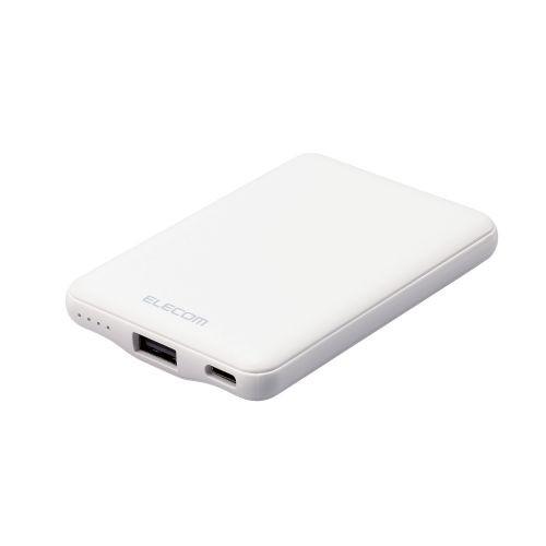 DE-C37-5000WH ELECOM モバイルバッテリー/リチウムイオン電池/おまかせ充電対応/12W対応/USB-A出力1ポート/Type-C入力5000mAh/ホワイトフェイス DE-C37-5000WH ELECOM モバイルバッテリー/リチウムイオン電池/おまかせ充電対応/12W対応/USB-A出力1ポート/Type-C入力5000mAh/ホワイトフェイス