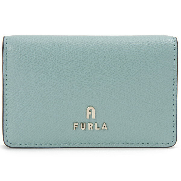 FURLA フルラ カードケース 名刺入れ ブルー 青 水色 シンプル ブランド レザー 革 二つ折り かわいい おしゃれ WP00408 ARE 2718 VERDERAME+BALLERINA 誕生日 新生活 ギフト プレゼント 贈り物 【並行輸入品】