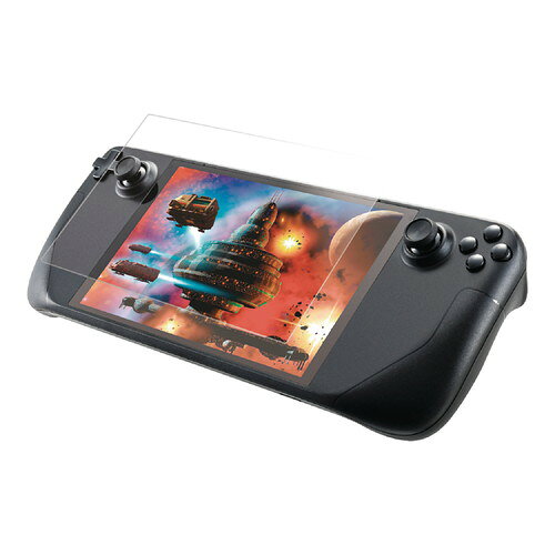 GM-SDO23FLGAR ELECOM Steam Deck OLED / SteamDeck LCD ガラスフィルム 高透明 光反射軽減 表面硬度10H 強化ガラス 指紋防止