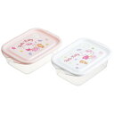 FCN2WAG キティ フラワーリース スケーター お弁当にも使える シールボックス M 500ml×2個セット 保存容器 蓋をしたまま電子レンジ対応 抗菌 サ...