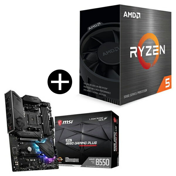【国内正規品】 AMD Ryzen 5 5500 Wraith Spire Cooler CPU MSI MPG B550 GAMING PLUS ATXマザーボード(AMD B550チップセット搭載) セット