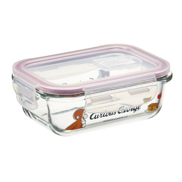 Storage Bins - GBST4 おさるのジョージ スケーター [耐熱ガラス製 保存容器 (S 370ml フタをしたまま電子レレンジ対応)]