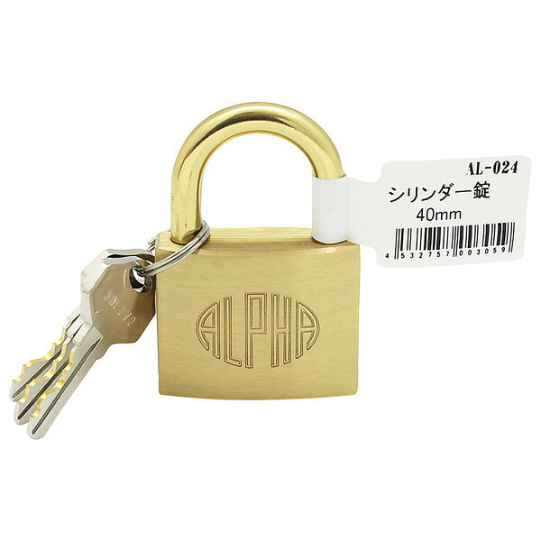 商品説明★ 商品説明信頼のブランド・・・アルファ南京錠★ 用途門扉・倉庫などの施錠管理に★ 注意ご純正キー以外での解錠はしないでください。鍵穴に油を差さないでください。スペック* 仕様：規格：40mm