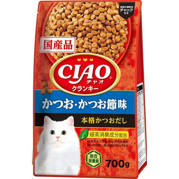 Diets - いなばペットフード CIAOクランキー かつお・かつお節味 本格かつおだし 700g 猫 ドライフード キャットフード カリカリ 腎臓 腎臓ケア 低脂肪 低カロリー 毛玉 毛玉ケア 皮膚 DHA EPA