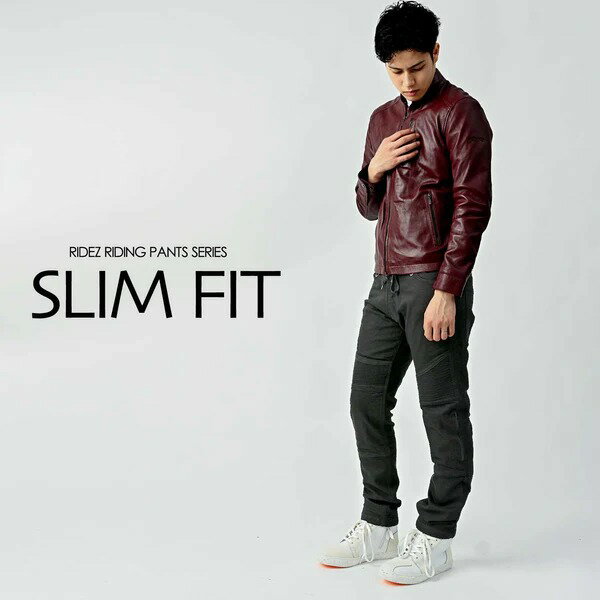 バイカー ジョガーパンツ ストレッチ スリム シャーリング ケブラーニット 耐熱 耐摩耗 ライダース RIDEZ ライズ RDB1032 SLIM FIT JOGGER PANTS BK M