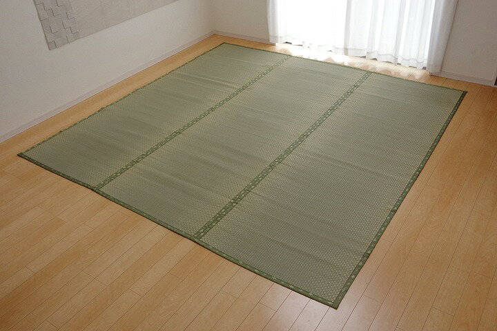 1400011011802 純国産 い草 上敷き カーペット 市松織 不知火 団地間8畳 340×340cm 熊本県八代産イ草使用 イケヒコ・コーポレーション メーカー直送