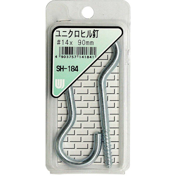 商品説明★ 木部用で小物などを吊るすのに、木部にネジ込んで取付ける金具です。堅い木の場合はキリで下穴をあけてネジ込んで下さい。[注意事項]※木部用の為木部以外にご使用になれません。※石膏ボード、ALC、軽天ボード、薄いベニヤ板等には使用できません。※安全荷重以上のものは絶対に掛けないで下さい。※万一の為、貴重品やこわれ易い物は掛けないで下さい。スペック* 規格:#14X90mm* 線径(mm):5* 商品サイズ:A(mm)90、B(kg)8、C(mm)35* 材質:鉄