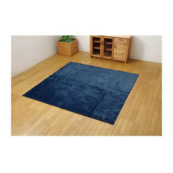261 cm - 352 cm - 1280050190903 ラグ カーペット 3畳 洗える 無地 イーズ ネイビー 220×220cm イケヒコ・コーポレーション メーカー直送