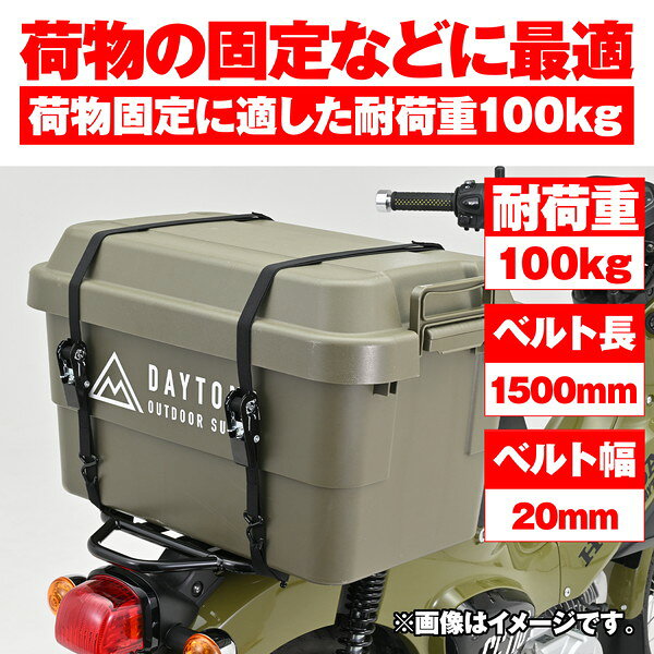 総合通販PREMOA 楽天市場店のD42066 ラッシングベルト 2本入り ラチェット式 ベルト幅20mm フックタイプ ブラック デイトナ｜アングル2