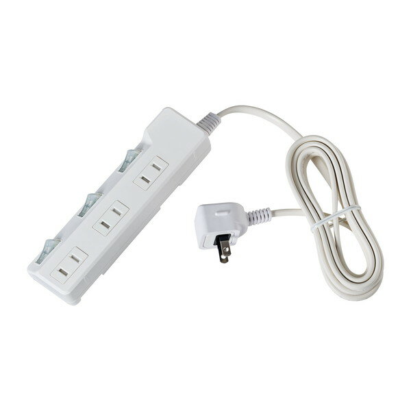WLK-32S(W) ELPA ホワイト [耐雷スイッチ付タップ 3個口 2m]
