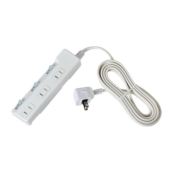 WLK-33S(W) ELPA ホワイト [耐雷スイッチ付タップ 3個口 3m]