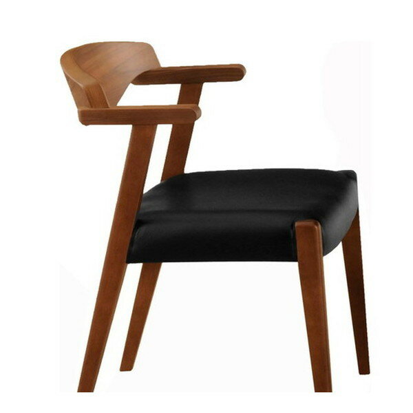 ダイニングチェア 完成品 木製 椅子 いす イス チェア 背もたれ セミアーム 北欧 おしゃれ ウォールナット ラバー 合成 筑波産商 メーカー直送(3.0)