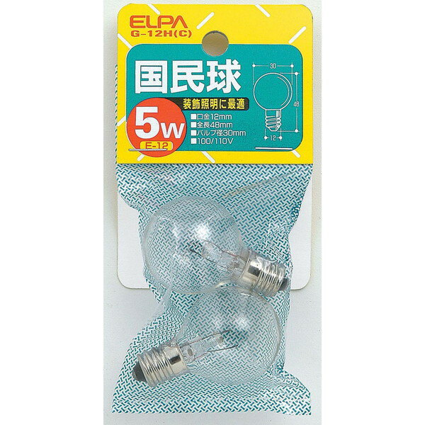 白熾燈 - G-12H(C) 朝日電器 [国民球 5W クリア (白熱電球)]