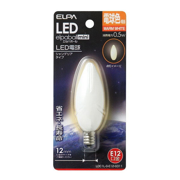 LDC1L-G-E12-G311 朝日電器 [LED電球 シャンデリア形 E12]