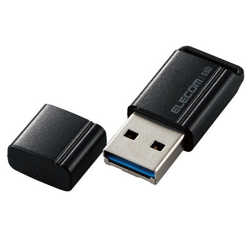 ESD-EXS1000GBK ELECOM SSD 外付け 1TB USB3.2 Gen1 読出最大400MB/秒 超小型 USBメモリ型 ポータブル キャップ式 高速 ブラック