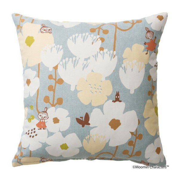 Rakuten - A034C 45×45 MOOMIN クッションカバー タイニーフラワー 45×45cm ブルー A034C 1枚入 スミノエ メーカー直送