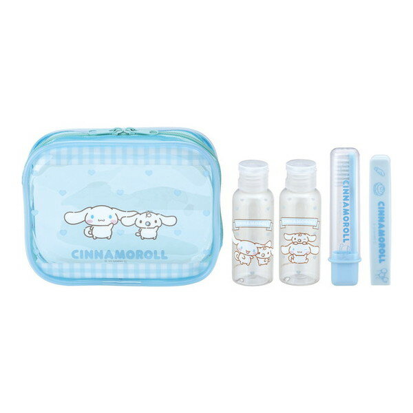 シナモロール お友だち TRVS1 スケーター サンリオ [トラベルセット (ポーチ・ボトル2本・歯ブラシ・くし)]