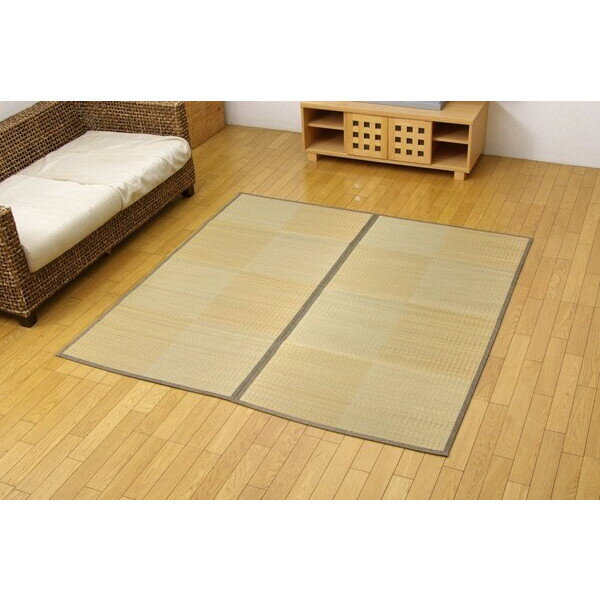 1030390060202 い草花ござカーペット 『DXノア 裏貼CP』 ブラウン 江戸間2畳(約174×174cm) (裏:不織布) イケヒコ・コーポレーション メーカー直送