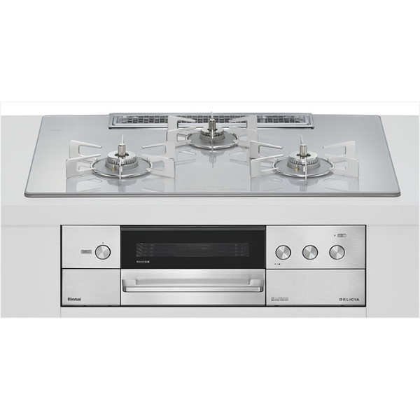 RHS72W38M14RCSTW-13A Rinnai アローズホワイト DELICIA [ビルトインガスコンロ(都市ガス用・両側強火タイプ・3口・75cm)]
