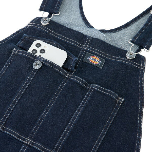 総合通販PREMOA 楽天市場店のD689 INDIGO XXL Dickies ストレッチシルキーデニム [オーバーオール]｜アングル3