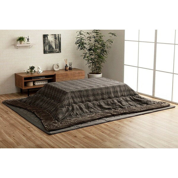 こたつ布団 イケヒコ・コーポレーション 1181580130211 長方形 チェック柄 グレー 約190×240cm メーカー直送 [2]