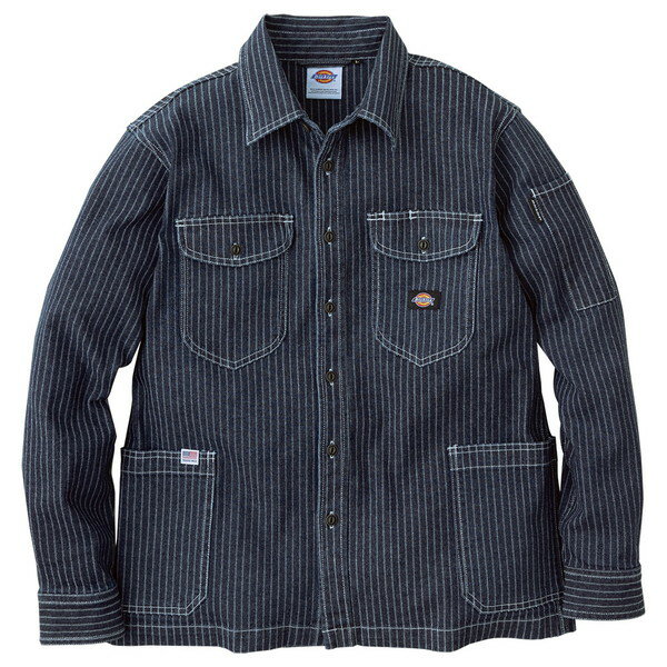 D698 INDIGO L Dickies インディゴ ストレッチウォバッシュシャツジャケット