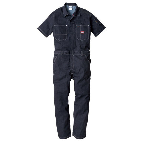 D752 INDIGO L Dickies インディゴ ストレッチデニム半袖ツナギ