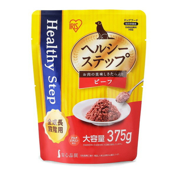 Other - HRB アイリスオーヤマ ヘルシーステップレトルト [ドッグフード (ビーフ 375g 全成長段階用)]
