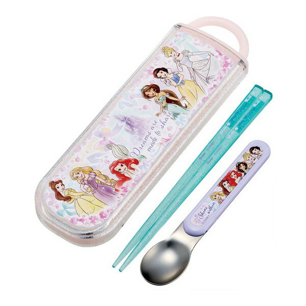 CCA1AG ディズニー プリンセス 25 スケーター [箸 スプーンセット (子供用 お弁当 スライド式 抗菌 キ..