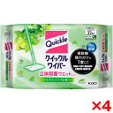【4個セット】花王 クイックルワイパー 立体吸着ウエットシート シトラス 32枚