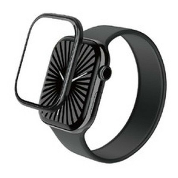 AW-24AFLGS2R ELECOM ブラック [アップルウォッチ ガラス フィルム 【Apple Watch Series 10 46mm対応】 全面保護 高透明 極薄 0.15mm]