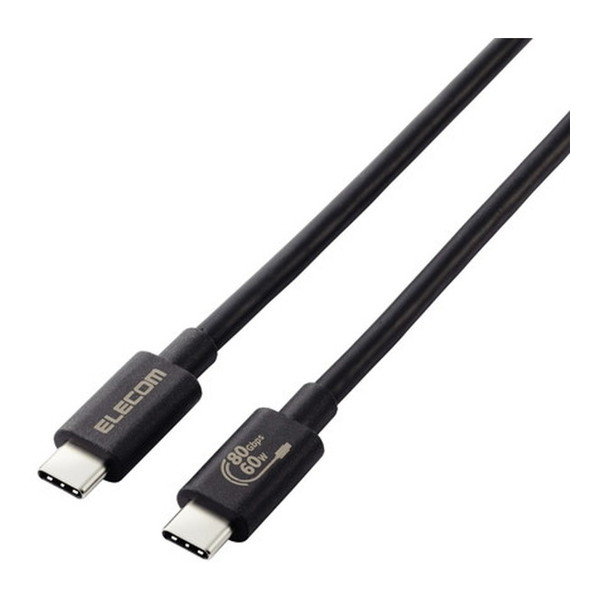USB4-V2CC10NBK ELECOM ブラック [TypeCケーブル (C to C) 1m 充電/データ転送 PD 60W 3A USB4]