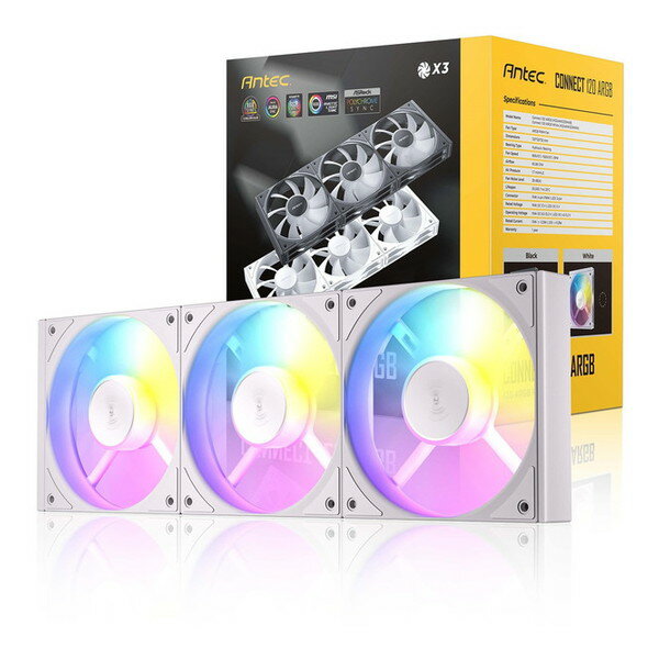 【エントリーでP5倍!20日20:00-27日1:59】 C120 ARGB White_3PK ANTEC ホワイト Connect [ケースファン..
