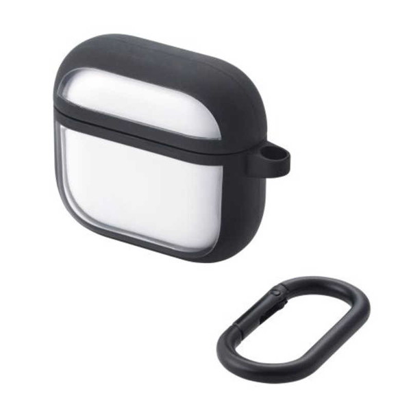 ELECOM AVA-AP06TSLFCBK ブラック [AirPods 4 ケース 耐衝撃 カバー]