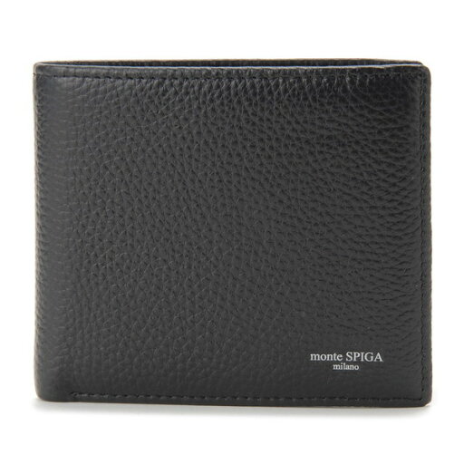 モンテスピガ 牛革 二つ折り財布 MOSMSP004BK monte SPIGA モンテスピガ 牛革 二つ折り財布 MOSMSP004BK monte SPIGA