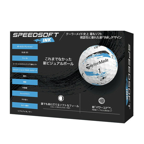 スピードソフトインク ゴルフボール 2024年モデル 1ダース(12個入り) ブルー テー...